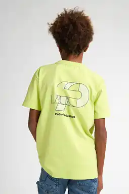 Wehkamp Petrol Industries T-shirt met backprint geel aanbieding