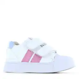Wehkamp Shoesme leren sneakers wit/roze/blauw aanbieding