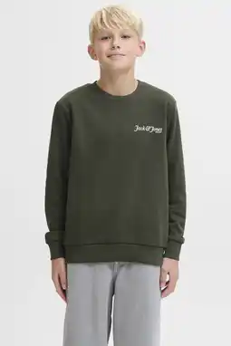 Wehkamp JACK & JONES JUNIOR sweater met backprint donkergroen aanbieding