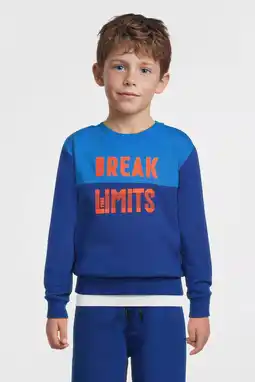 Wehkamp Orange Stars colourblock sweater Theo blauw aanbieding