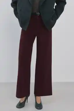 Wehkamp Mango denim wide leg highwaist broek donkerrood aanbieding