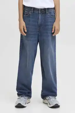 Wehkamp JACK & JONES JUNIOR highwaist exra baggy jeans dark blue denim aanbieding