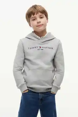 Wehkamp Tommy Hilfiger unisex hoodie met logo grijs melange aanbieding