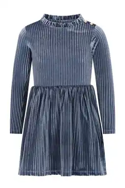Wehkamp Like Flo fluwelen korte jurk blauw aanbieding
