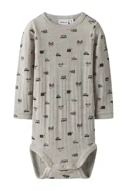 Wehkamp NAME IT BABY wollen romper grijs aanbieding