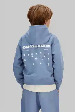 Wehkamp Calvin Klein hoodie met backprint lichtblauw aanbieding