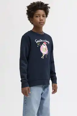 Wehkamp JACK & JONES JUNIOR kerstsweater donkerblauw aanbieding