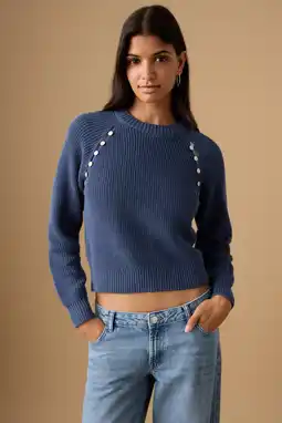 Wehkamp MANGO TEEN trui blauw rib gebreid aanbieding