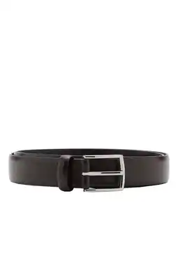 Wehkamp Mango Man leren riem donkerbruin aanbieding