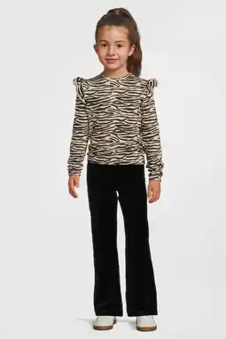 Wehkamp Anytime fluwelen flared broek zwart aanbieding