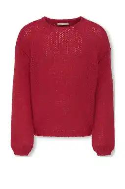 Wehkamp KIDS ONLY GIRL trui rood grof gebreid aanbieding