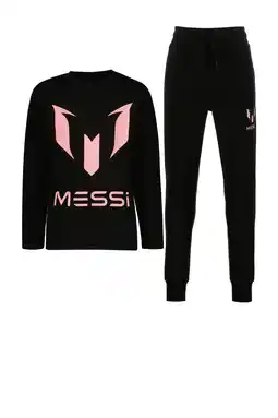 Wehkamp Messi pyjama zwart/roze aanbieding