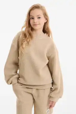 Wehkamp Anytime teddy fleece trui beige aanbieding