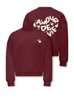 Wehkamp KIDS ONLY GIRL sweater met backprint donkerrood aanbieding