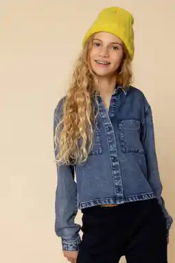 Wehkamp LOOXS 10sixteen blouse medium blue denim aanbieding