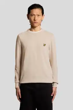 Wehkamp Lyle & Scott trui fijn gebreid beige aanbieding