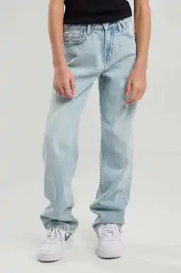 Wehkamp America Today straight leg jeans highwaist light blue denim aanbieding