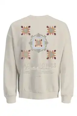 Wehkamp JACK & JONES JUNIOR sweater met backprint ecru aanbieding