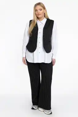 Wehkamp YOEK gestreepte loose fit broek zwart aanbieding
