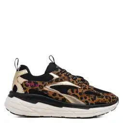Wehkamp REPLAY Christal JR girl 7 chunky sneakers met panterprint cognac/zwart aanbieding