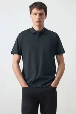 Wehkamp Mango Man regular polo donkerblauw aanbieding