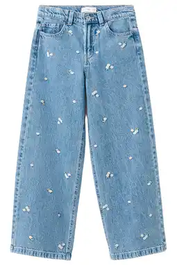 Wehkamp Mango Kids wide leg jeans medium blue denim aanbieding