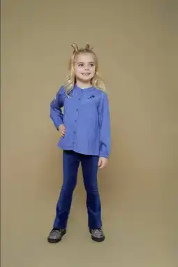 Wehkamp Jubel fluwelen flared broek donkerblauw aanbieding