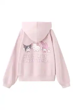 Wehkamp Mango Kids hoodie met backprint roze aanbieding