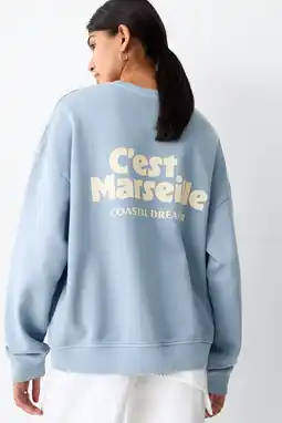 Wehkamp MANGO TEEN sweater met backprint blauw aanbieding