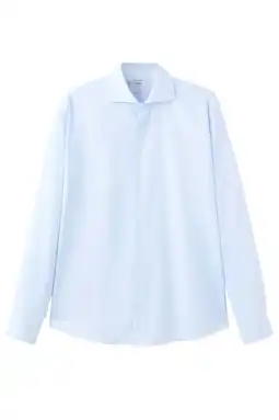 Wehkamp Mango Man Slim casual overhemd lichtblauw aanbieding