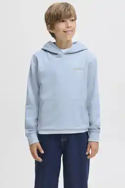 Wehkamp JACK & JONES JUNIOR hoodie met backprint lichtblauw aanbieding