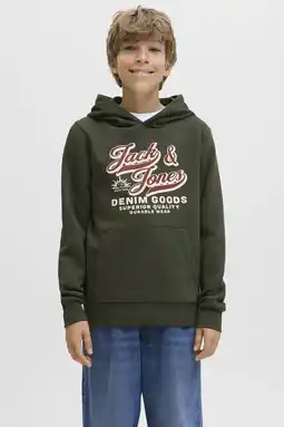 Wehkamp JACK & JONES JUNIOR hoodie donkergroen aanbieding