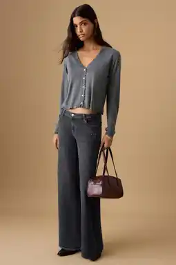 Wehkamp MANGO TEEN lowwaist wide leg jeans black denim aanbieding