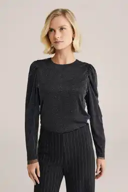 Wehkamp WE Fashion top zwart met glitter aanbieding