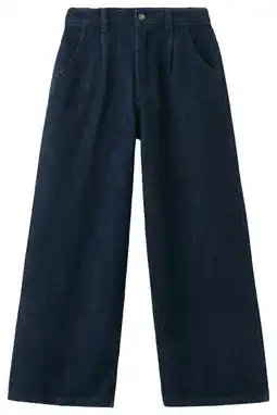 Wehkamp Mango Kids highwaist wide leg jeans dark blue denim aanbieding