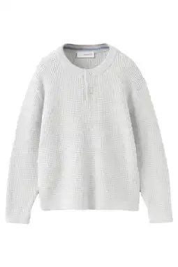 Wehkamp Mango Kids trui lichtgrijs grof gebreid aanbieding