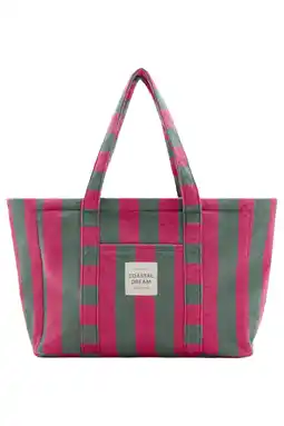 Wehkamp Mango Kids gestreepte luiertas fuchsia/groen aanbieding