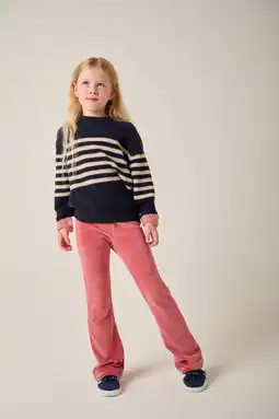 Wehkamp Tumble 'n Dry fluwelen flared casual broek roze aanbieding