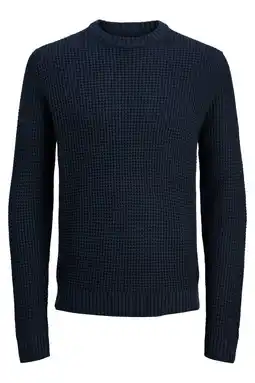 Wehkamp JACK & JONES trui grof gebreid donkerblauw aanbieding