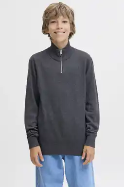 Wehkamp JACK & JONES JUNIOR trui grijs melange fijn gebreid aanbieding