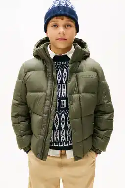Wehkamp Tommy Hilfiger gewatteerde jas donkergroen aanbieding