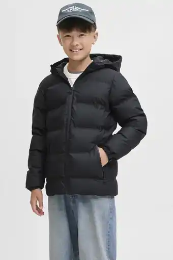 Wehkamp JACK & JONES JUNIOR gewatteerde jas zwart aanbieding