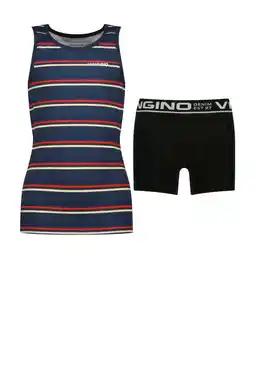 Wehkamp Vingino hemd + boxershort donkerblauw/rood/wit aanbieding