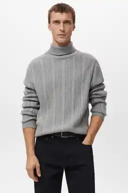 Wehkamp Mango Man gebreide trui grijs aanbieding