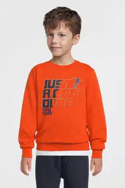 Wehkamp Orange Stars fleece sweater met printopdruk Billy oranje aanbieding
