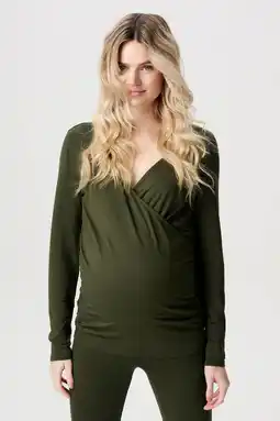Wehkamp Noppies maternity zwangerschaps- en voedingstop Langu groen aanbieding