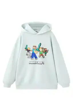 Wehkamp Mango Kids Minecraft hoodie lichtblauw aanbieding