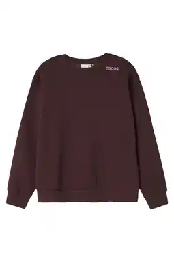 Wehkamp NAME IT KIDS sweater met backprint roodbruin aanbieding