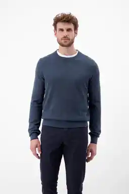 Wehkamp LERROS pullover fijn gebreid donkerblauw aanbieding