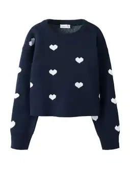 Wehkamp NAME IT MINI gebreide trui donkerblauw aanbieding